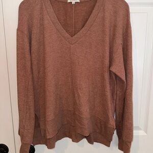 Z Supply V-Neck Sweater in Warm Brown